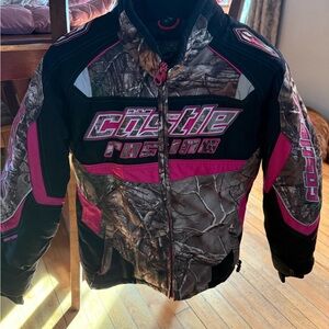 Castle Racing Kids Camo and Pink Puffer Jacket